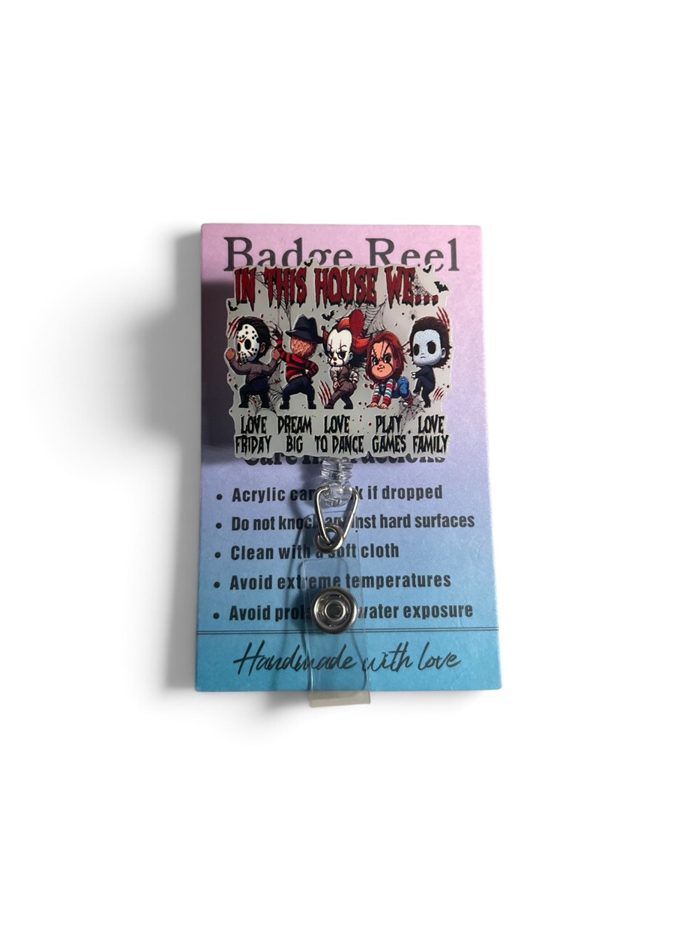 Halloween Horror Characters Glow in the Dark Badge Reel